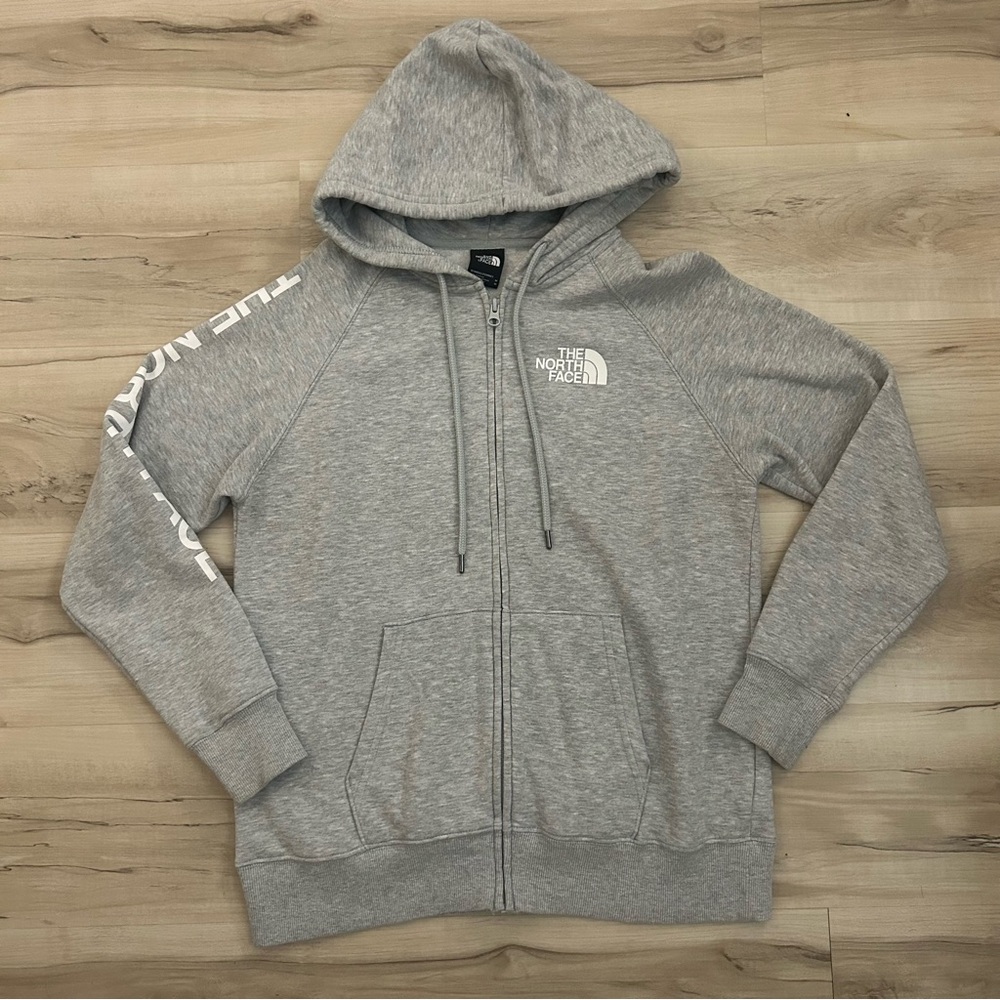 The North Face Gray Hoodie Logo Full Zip Women’s Size Medium